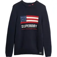 Superdry para homem. M6110637A Camisola vintage Athletic azul-marinho (S), Casual, Algodão
