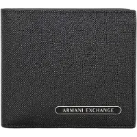 Armani Exchange para homem. XM000167AF12702UC001 Carteira de couro preta (OSFA), Preto, Casual, Pele