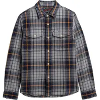 Superdry para homem. M4011018A Camisa xadrez azul forte (M), Casual, Algodão, Manga comprida