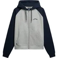 Superdry para mulher. W2012476A Camisola com logótipo Essential OSZ Raglan azul-marinho (XL), Casual, Algodão