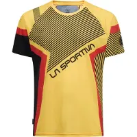 La Sportiva - Vestuário trail corrida - Flow T-Shirt M Black/Yellow para Homem - Tamanho XL - Amarelo