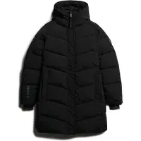Superdry para mulher. W5011782A City Chevron Quilted Parka preto (S), Casual, Poliéster, Manga comprida