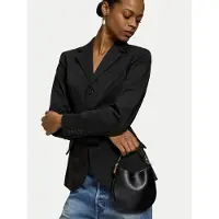 Ralph Lauren para mulher. 427P06814001 Bolsa de mão Polo ID em pele preta (OSFA), Preto, Casual