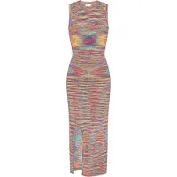 IZIA Vestido de malha 'Boho' azul / turquesa / laranja / vermelho