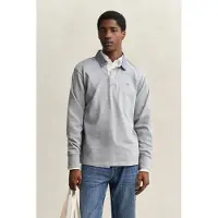 Gant para homem. 2004082 Polo Reg Chambray cinzento pesado (5XL), Casual, Cinza, Algodão, Manga comprida