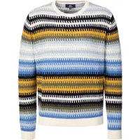 La Martina Pullover azul / castanho / amarelo / branco
