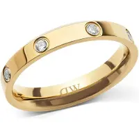 Daniel Wellington Anello Placcato Oro Con Zirconi Cubici Classic Lumine Dw0040171 Circuito 58 Mm — Anello