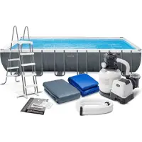 Intex Piscina Retangular Com Estrutura Acima Do Solo Aço Ultra Xtr 732x366x132 Cm