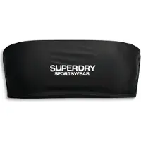 Superdry para mulher. W3010388A Top de biquíni Bandeau com logótipo preto (M), Beachwear, Polister Reciclado, Sustentável