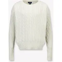 Ralph Lauren para menina. 312901316011 Camisola de algodão bege em malha de algodão cru (6años= 117/123cm), Casual, moda infantil