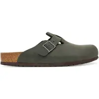 Birkenstock para homem. 1032724 Tamancos de Couro Boston Oiled (Ajuste Regular) verde (43), Plano, Nenhum, Casual