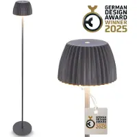 Briloner Candeeiro de pé LED recarregável Brilo unplugged Riffle, antracite