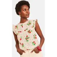 Love & roses Blusa marfim / verde / pêssego / vermelho