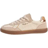 Pepe Jeans para mulher. PLS000026 Sapatilhas Ball Natural branco quebrado (42), Tecido, Plano, Cordão, Casual