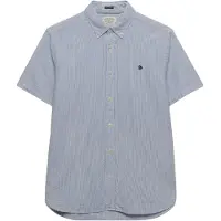 Superdry para homem. M4011102A Camisa Classic Seersucker azul (XL), Casual, Algodão, Clássico, Manga curta