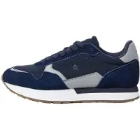 Hackett London para homem. HMS200125 Tênis de camurça Vector Device azul-marinho (42), Plano, Serraje, Cordão, Casual