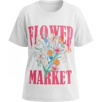 Usha Camisa 'Floral' azure / laranja / rosa claro / branco