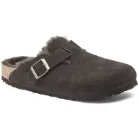 Birkenstock Sapato aberto 'Boston' castanho escuro
