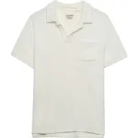 Superdry para homem. M1110462A Polo de moletom Toalha Branco quebrado (XXL), Casual, Algodão, Manga curta