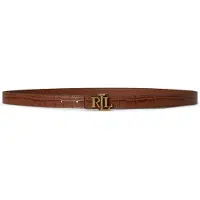 Ralph Lauren para mulher. 412P15764002 Cinto de couro com fivela LRL castanho claro (XS), Marrom, Casual, Pele