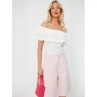 Crãs Top ' Flouncecras ' offwhite
