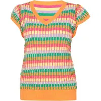 Usha Pullover bege / esmeralda / roxo pastel / alperce