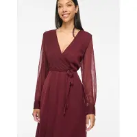 Vila Vestido Midi De Manga Comprida Falia