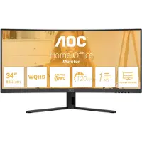AOC Monitor Curvo Gaming Cu34b3e 34´´ Uwqhd 120hz