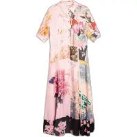 Desigual Vestido mistura de cores / rosa claro
