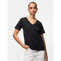 Pieces Camiseta De Manga Curta Com Decote Em V Ria