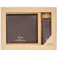 Ralph Lauren para homem. 405974635002 Caixa de oferta castanha com carteira e porta-chaves (OSFA), Marrom, Casual, Pele