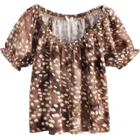 Next Blusa creme / castanho / castanho escuro
