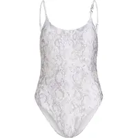 Karl Lagerfeld Fato de banho ' Frecher Badeanzug ' cinzento / branco