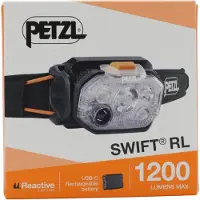 Petzl SWIFT RL, E095BC00 lanterna de cabeça, preta e laranja, 1200 lúmenes