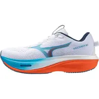 Mizuno - Sapatilhas corrida - Wave Rider 30 White/Blue Jewel/Orange.com para Homem - Tamanho 7,5 UK - Branco
