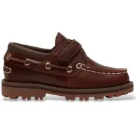 Timberland unisex para criança. TB0A5P7AEM61 Náuticos de Couro Authentic castanho (23.5), Marrom, Plano, Nenhum, Casual, moda infantil