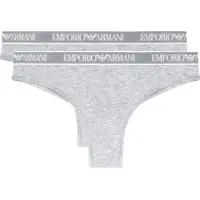 Emporio Armani para mulher. EW000404_AF19026 Conjunto 2 cuecas brasileiras de malha orgânica com banda com logótipo Iconic cinzento (L), Hom