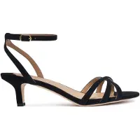 Ralph Lauren para mulher. 802P06395008 Sandálias de salto alto Allie em pele preta (39), Couro, Preto, 3 a 5cm, Fivela, Casual, Sapat