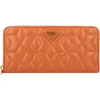 GUESS , Elenia, Carteira de Tecido, SLG Grande com Zíper, Conhaque, para Mulheres