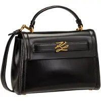 Karl Lagerfeld para mulher. B1W30291 Bolsa de mão pequena Autograph preta (OSFA), Preto, Casual, Clássico, Pele