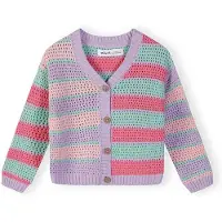 MINOTI Casaco de malha turquesa / lilás / rosa / cor-de-rosa