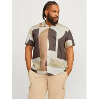 Jack & Jones Camisa De Manga Curta Blacarnaby Print Resort Plus Size