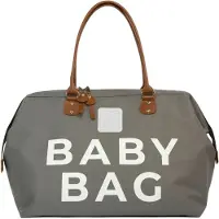 Bagmori Bolsa de maternidade castanho / cinzento / branco