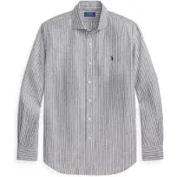 Ralph Lauren para homem. 710B16700008 Camisa de seersucker Custom Fit com riscas marinho (XS), Casual, Algodão, Manga comprida