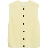 Comma Colete de malha amarelo claro
