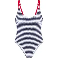 s.Oliver Fato de banho marinho / vermelho escuro / branco