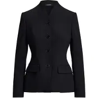 Ralph Lauren para mulher. 200B24032002 Americana de crepe de lã e elástico preto (42), Casual, Clássico