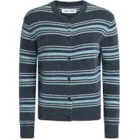 Samsøe & Samsøe Casaco de malha 'NOR' opal / azul claro / branco
