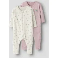 Name it Pijama azul / rosa escurecido / branco lã
