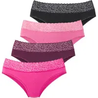 LASCANA Cueca berinjela / rosa / rosa claro / preto